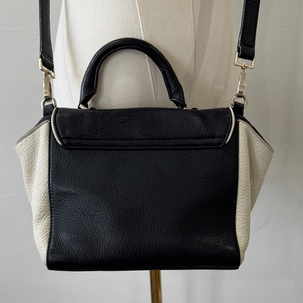 Kate Spade New York Black & White Leather Crossbody / Top Handle Bag - Picture 3 of 10